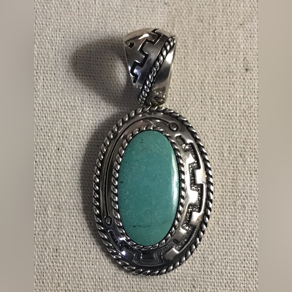 Carolyn pollack minty green stone pendant slide